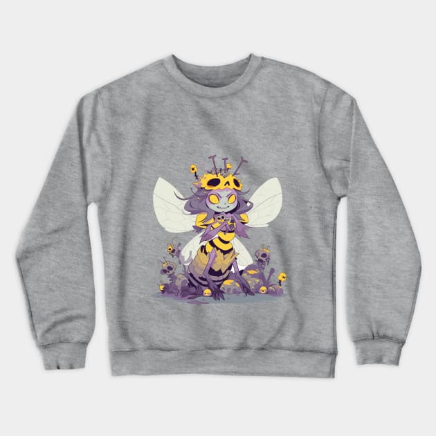 Halloween Queen Zombee - Spooky Month Monster Crewneck Sweatshirt by Lunatic Bear